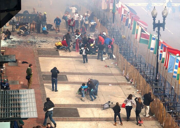 Boston Marathon bombing in 2013 (image: Aaron Tang/Wikimedia)
