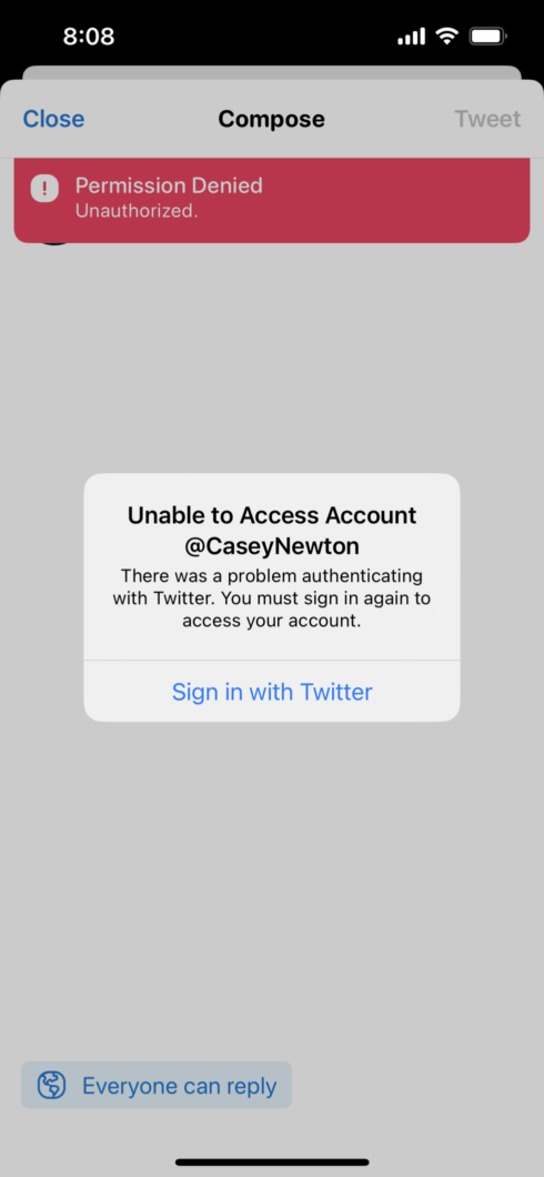 Falha impede acesso a contas do Twitter pelo Tweetbot (Imagem: Reprodução/Mastodon)