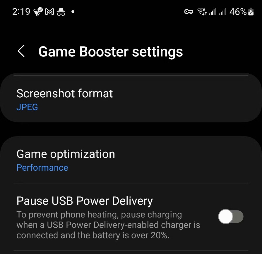 Game Booster Pause USB Power Delivery (Imagem: Reprodução/Android Police)