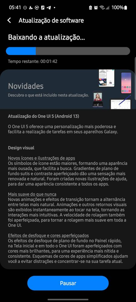 Atualização do Android 13 para o Galaxy A51 (Imagem: Reprodução/Samsung Members)