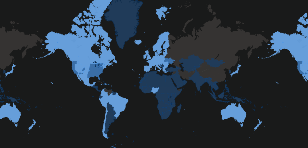 Mapa no site da Starlink mostra países em que o serviço (Imagem: Reprodução/Starlink)