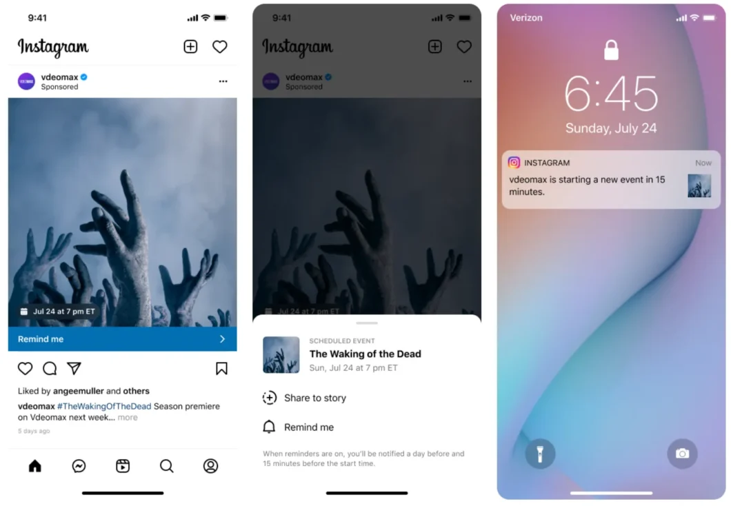 Instagram cria ferramenta de notificação para anúncios de eventos (Imagem: Divulgação/Instagram)