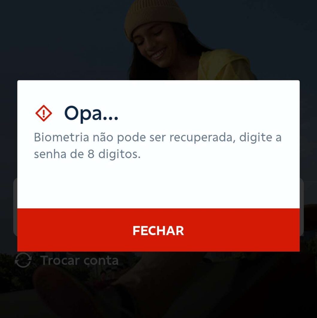 App do Banco do Brasil apresenta erro na biometria