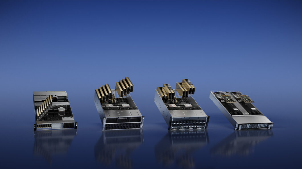 Novas GPUs Nvidia para servidores, na sequência: L4, L40, H100 NVL e Grace Hopper (Imagem: Divulgação/Nvidia)