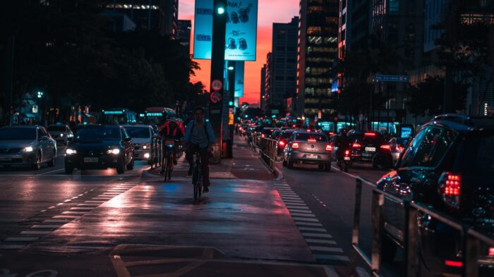 Traffic on Avenida Paulista in Sao Paulo