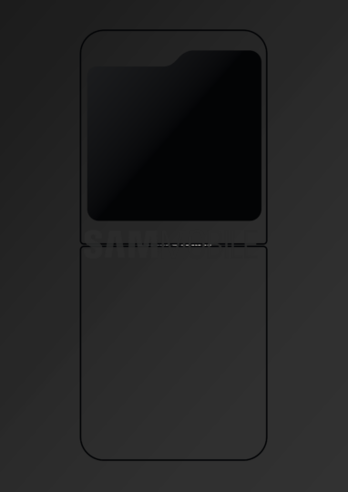 Renderização da tela externa do Galaxy Z Flip 5 (Imagem: Divulgação/Samsung)