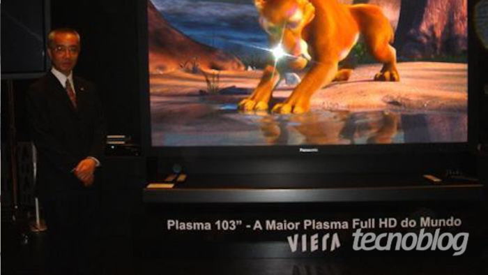 TV de Plasma de 103 polegadas da Panasonic (Imagem: Alexandre Fugita/Meio Bit)