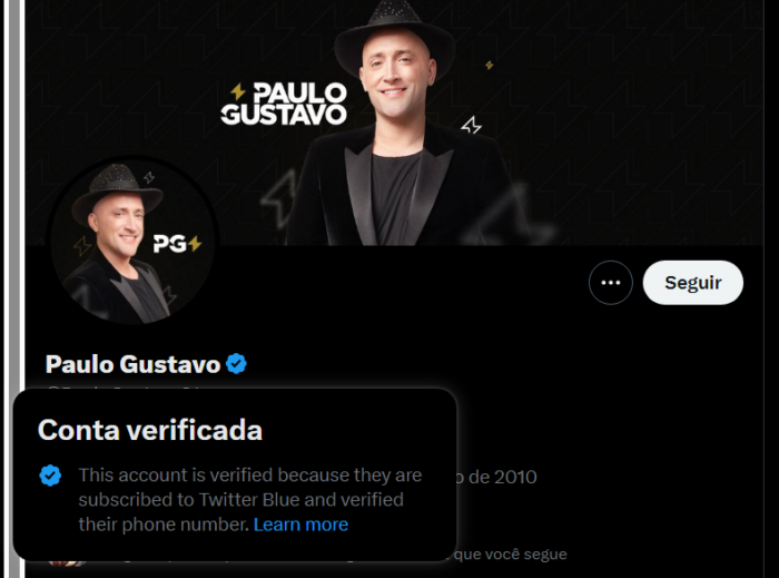 Twitter Paulo Gustavo