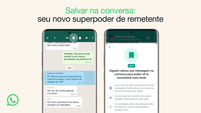 'Save in conversation' function (image: disclosure/WhatsApp)