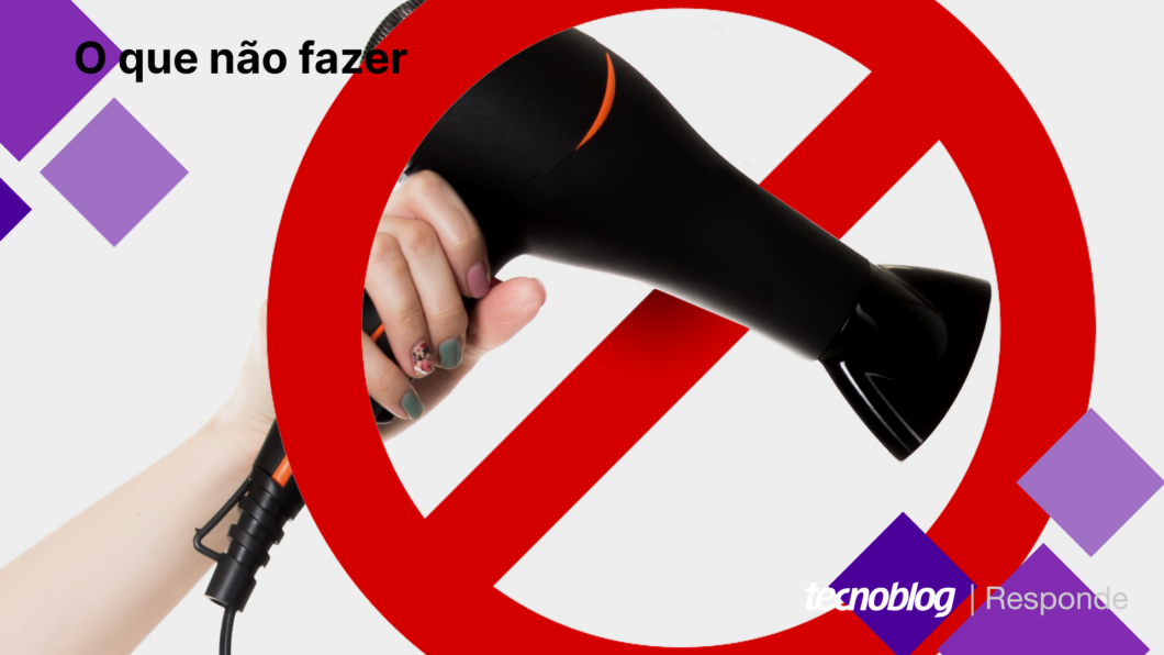 Secar o celular com secador de cabelo? Não faça isso! (Imagem: Vitor Pádua/Tecnoblog)