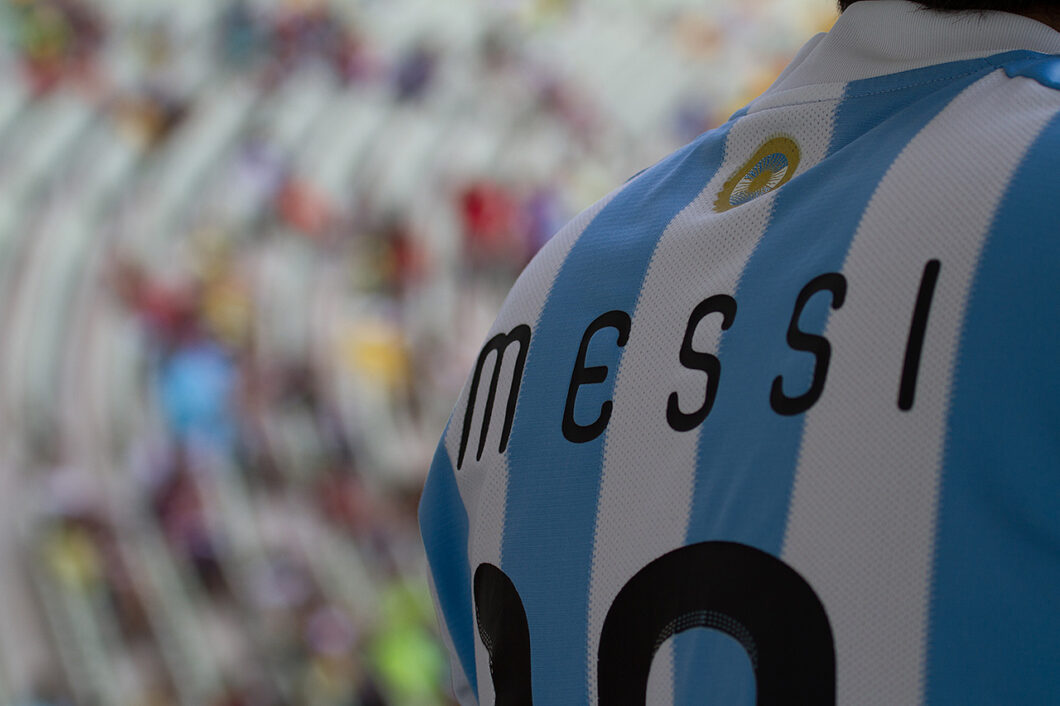 Camisa da Argentina com nome de Messi