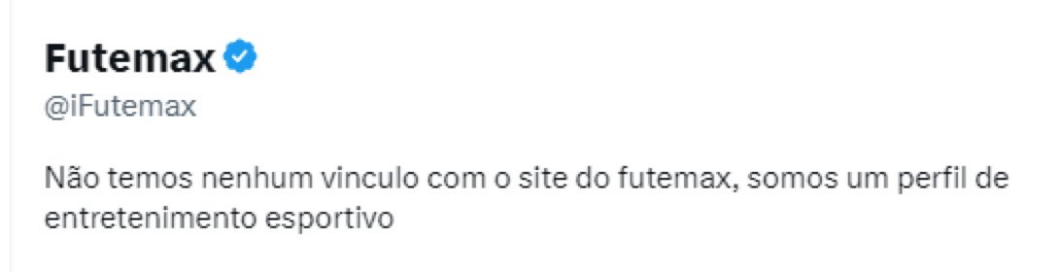 "Não temos nenhum vínculo com o site do Futemax, somos um perfil de entretenimento esportivo"