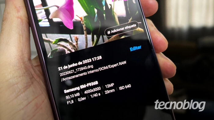 Foto DNG com 50 MB em um Galaxy Z Fold 4 (imagem: Emerson Alecrim/Tecnoblog)