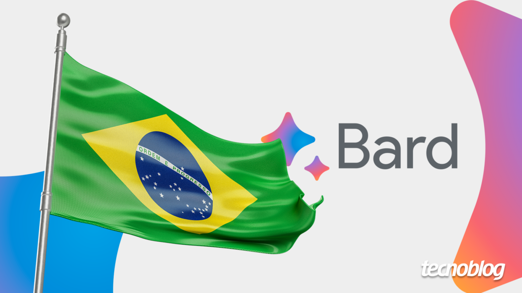Arte com a bandeira do Brasil e a marca do Bard