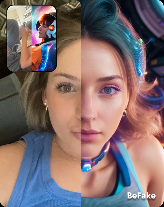 BeFake permite que você modifique sua selfie e a foto tirada pela câmera traseira (Imagem: Divulgação/BeFake)
