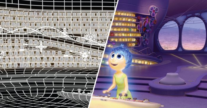 Processo de renderização de filme da Pixar (imagem: Museum of Science/Pixar)