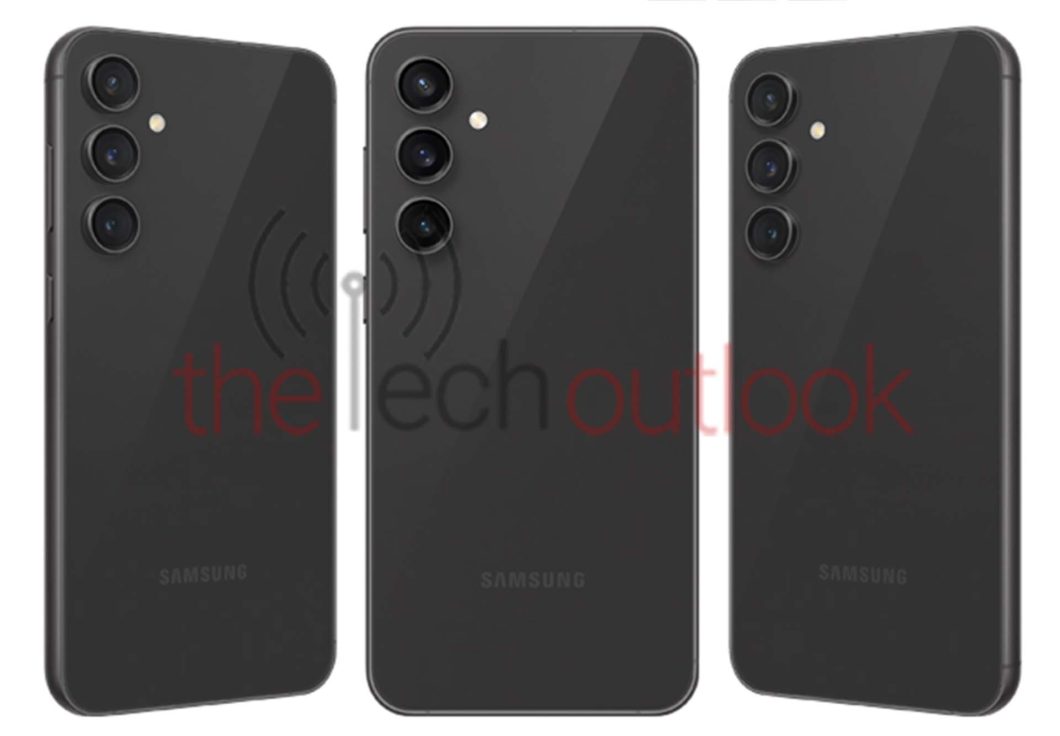 Possível traseira do Galaxy S23 FE mostra design igual aos modelos S23 e S23+ (Imagem: Reprodução/The Tech Outlook)