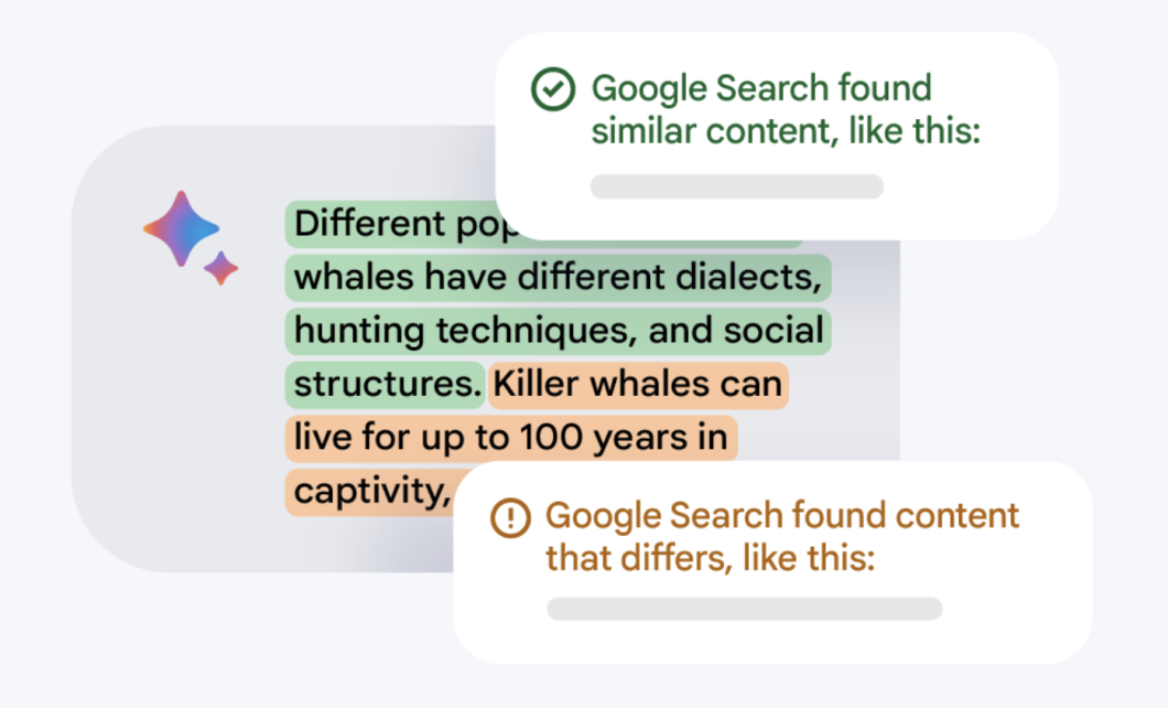 Print do Google Bard com textos sublinhados em verde e em laranja
