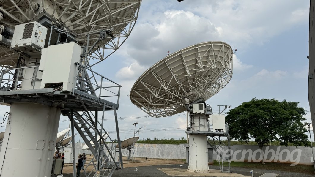 Antenas da Sky para transmissão de sinal ao satélite