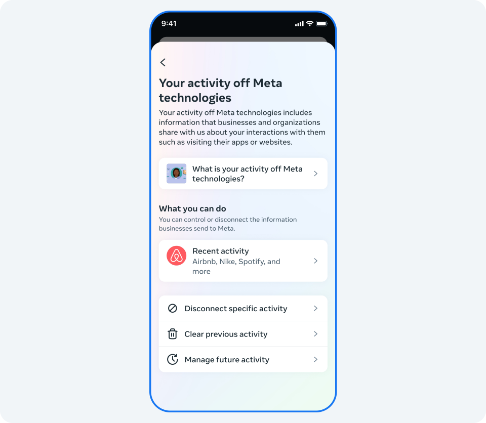 Off-Meta Activity mostrará quais apps compartilham seus dados com os serviços da Meta (Imagem: Divulgação/Meta)