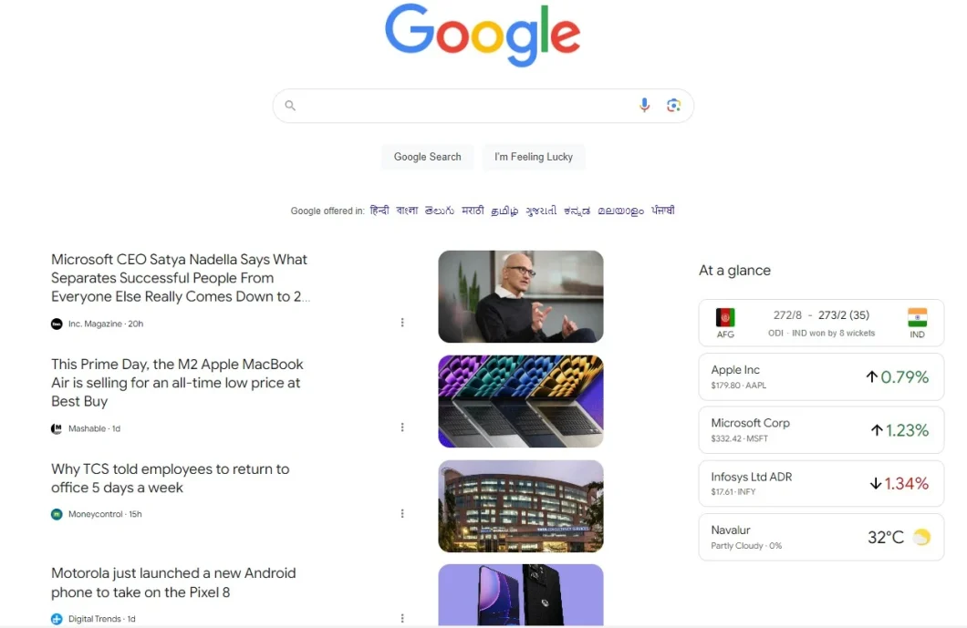 Google testa novo design para a sua página inicial (Imagem: Reprodução/MSPowerUser)