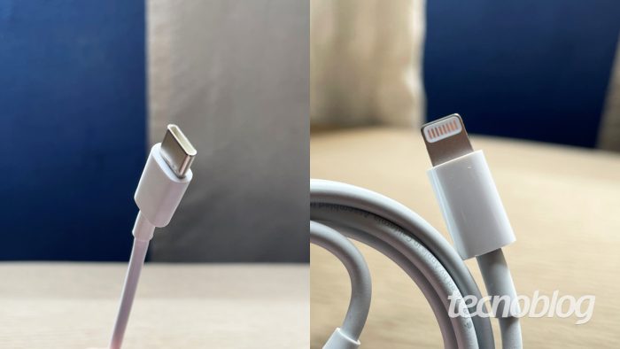 USB-C à esquerda, Lightning à direita (imagem: Emerson Alecrim/Tecnoblog)