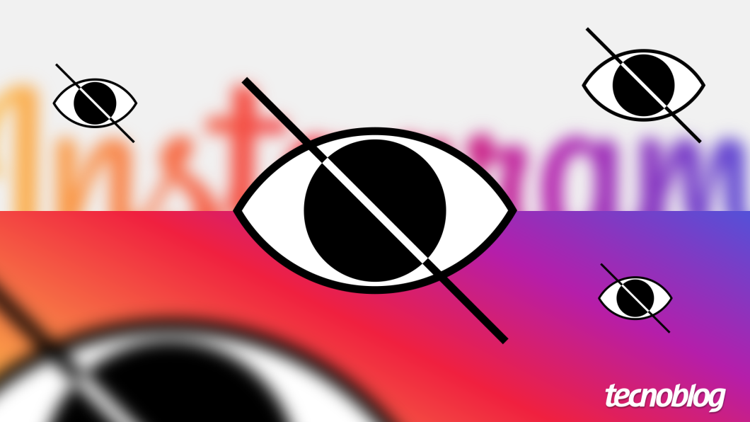 Ícone de olho com um traço representando privacidade no Instagram
