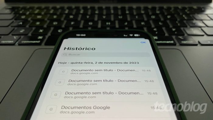 histórico do Google Chrome no celular