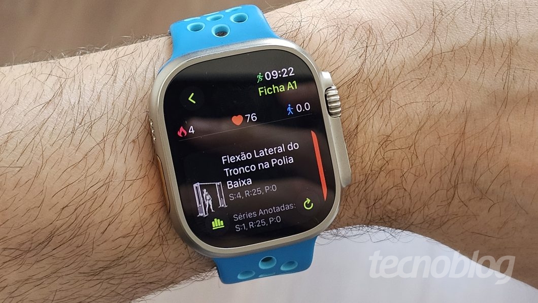 Monitoramento de treino do Smart Gym no Apple Watch Ultra 2