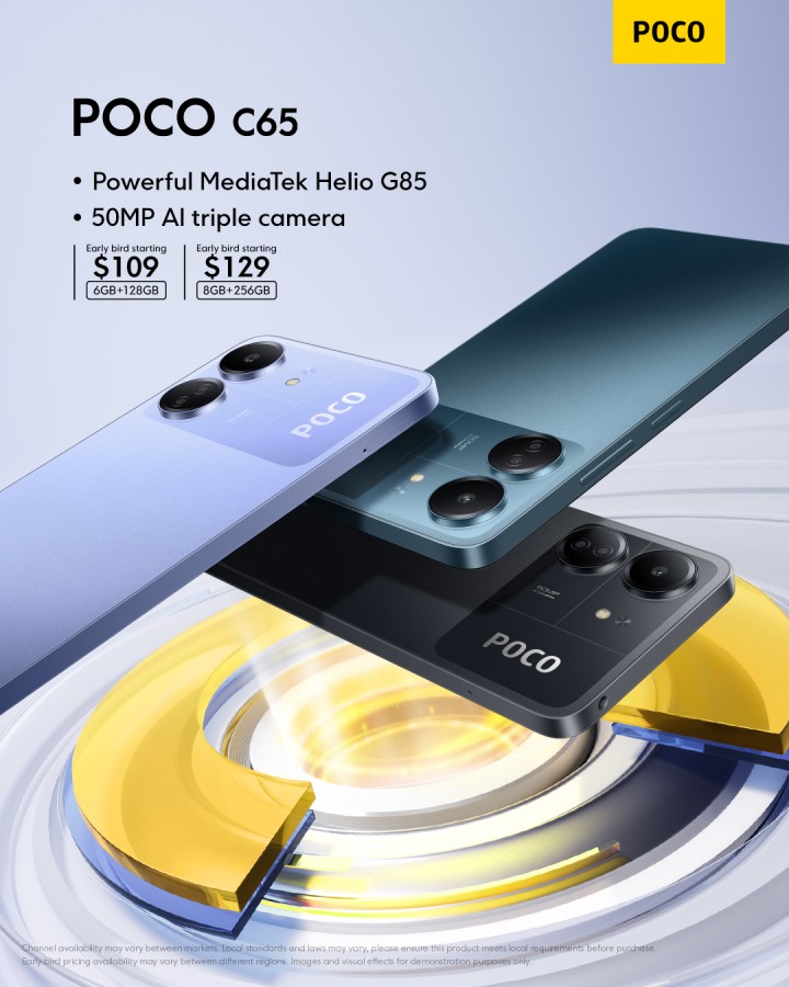 Poco C65 tem câmera principal com sensor de 50 MP (Imagem: Divulgação/Poco)