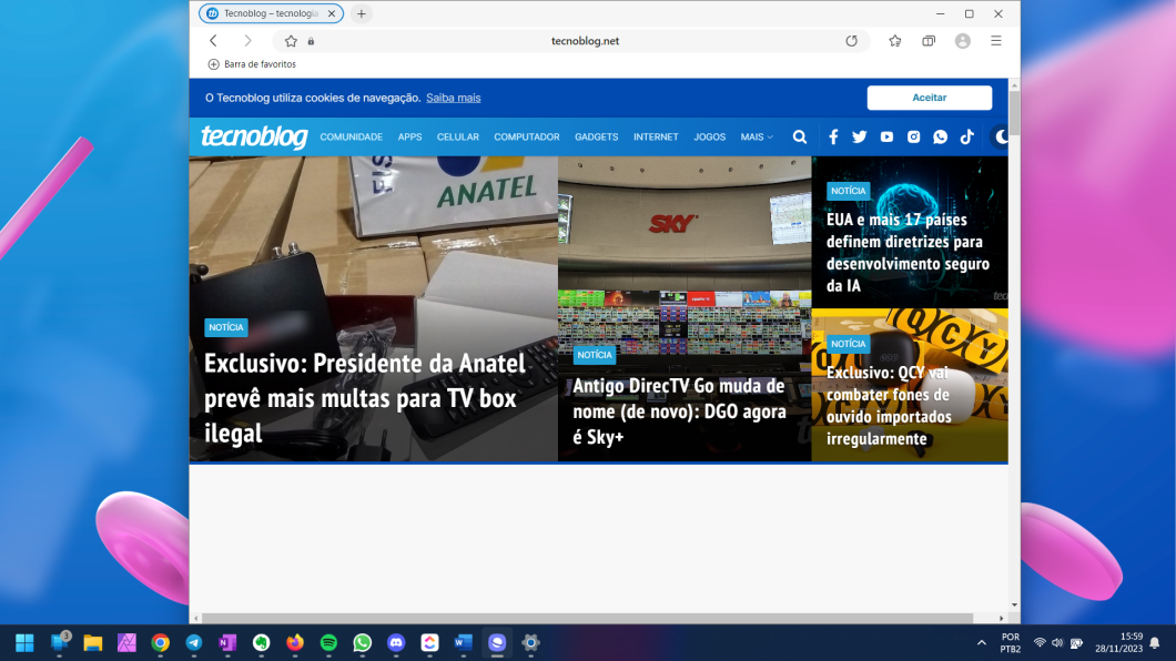 Samsung Internet tem interface simples