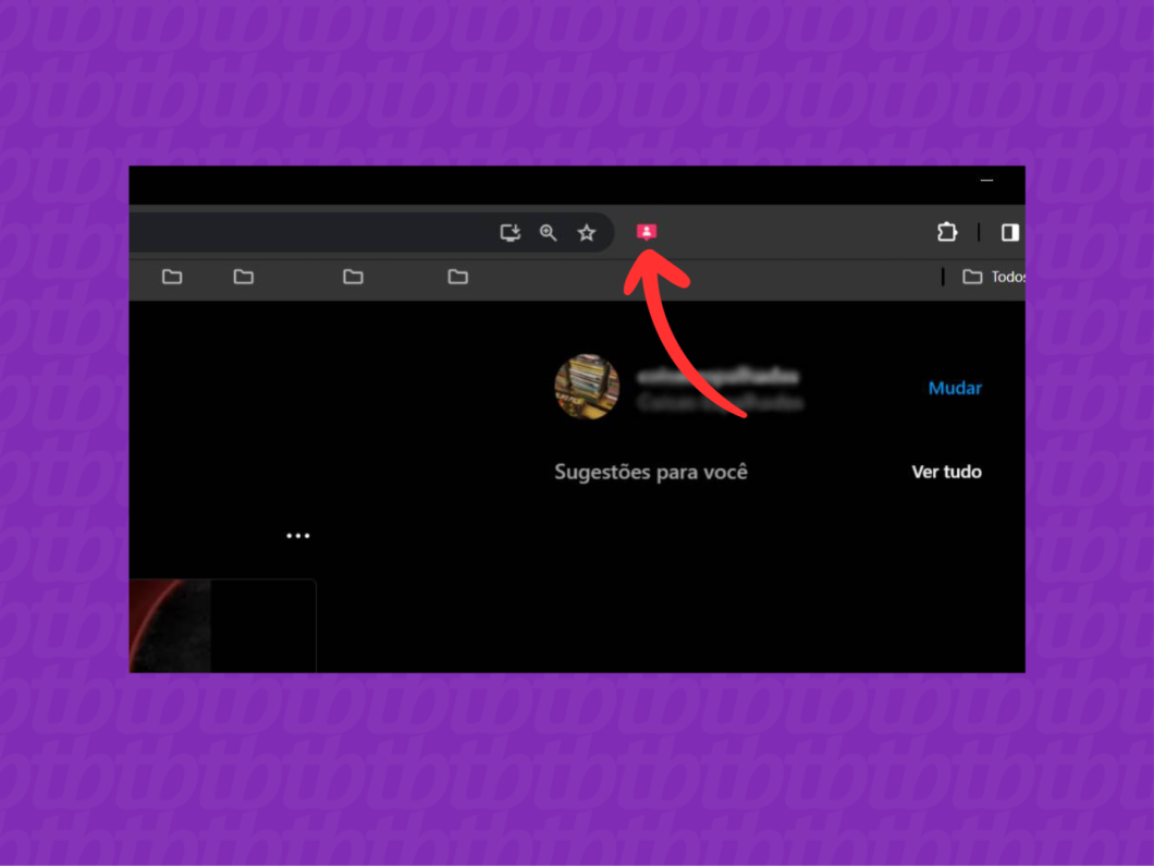 Captura de tela do navegador Google Chrome mostra como ativar a extensão Não Seguidores no Instagram usando uma seta vermelha