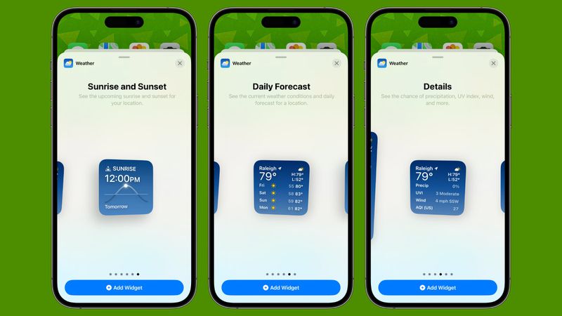 iOS 17.2 trará nova opção de widgets do app Clima