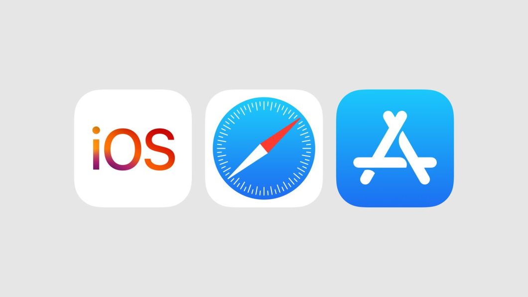 Marcas do iOS, do Safari e da App Store lado a lado
