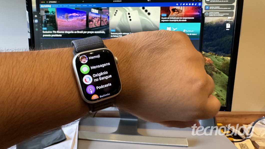 Lista de aplicativos no Apple Watch com Memoji, Mensagens, Oxigênio no Sangue, Podcasts e Relógio