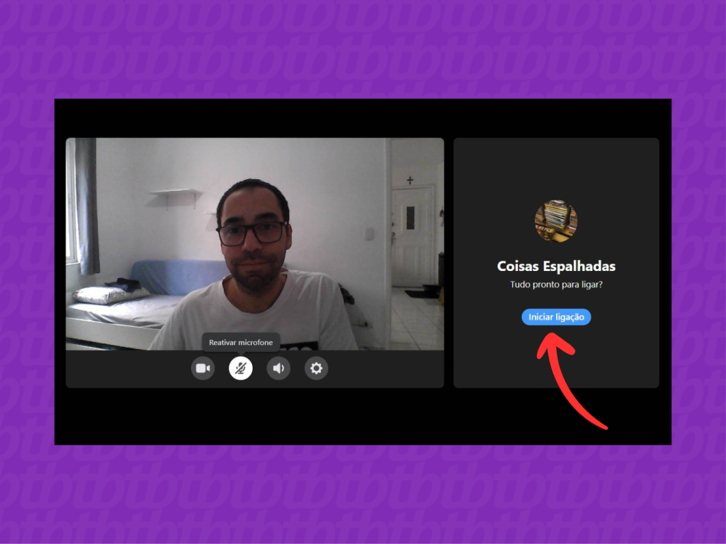 Captura de tela do navegador mostra como usar a versão web do Instagram para iniciar uma chamada de vídeo