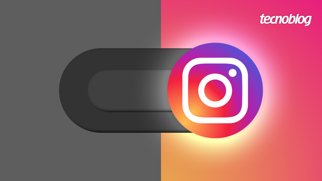 Ilustração mostra uma chave seletora ativa com o símbolo do Instagram