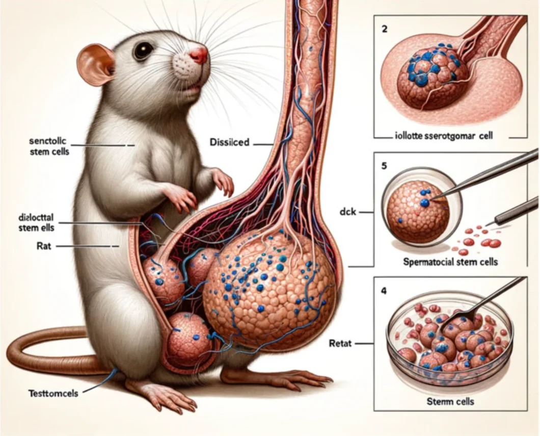 Ilustração de rato com pênis gigante