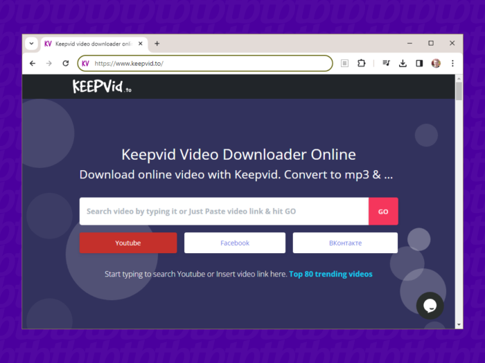 Entre no site Keepvid.to usando o navegador (imagem: Emerson Alecrim/Tecnoblog)