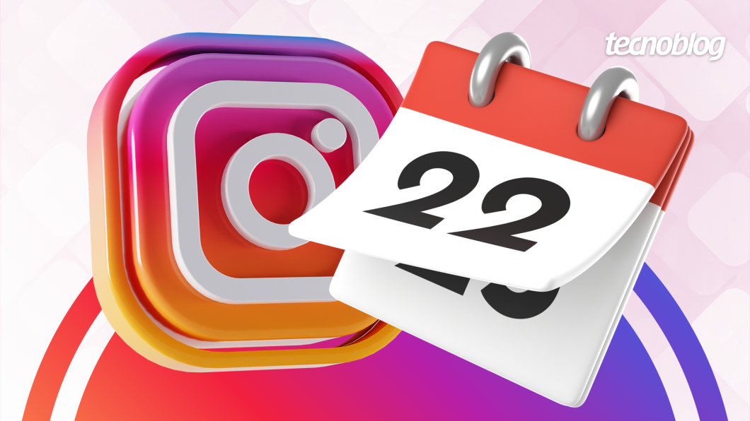 Ilustração traz um calendário e o logotipo do Instagram