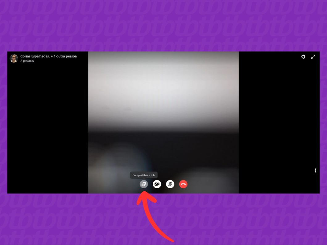 Captura de tela do site Instagram mostra como compartilhar a tela em uma chamada de vídeo no PC