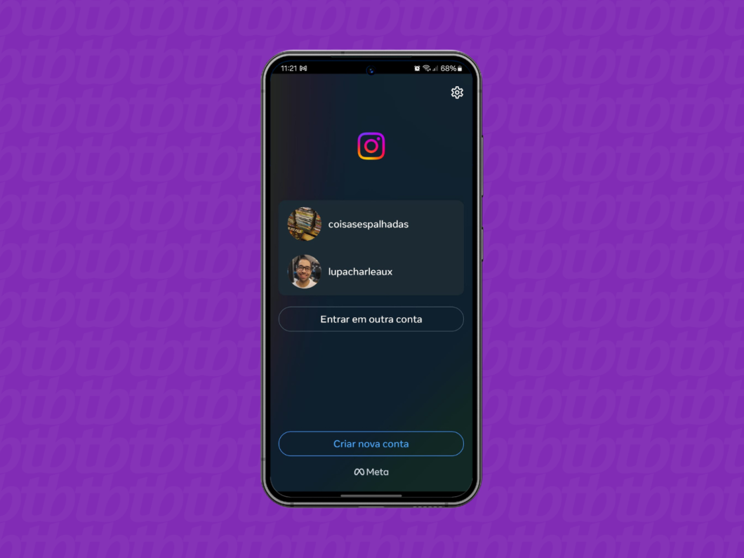 Captura de tela do aplicativo Instagram mostra como acessar a rede social de fotos e vídeos usando as credenciais do Facebook