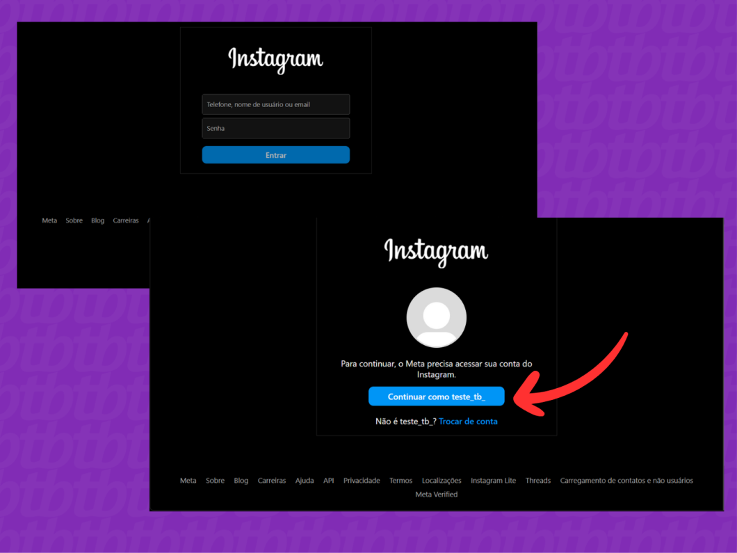 Captura de tela da versão web da Central de Contas da Meta mostra como adicionar uma conta do Facebook ou do Instagram