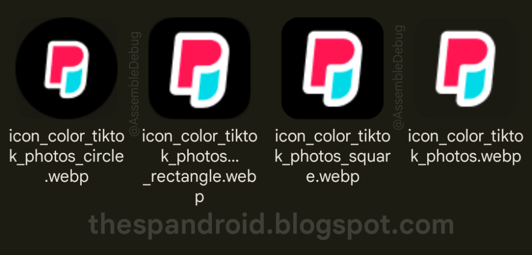 Supostos ícones do TikTok Photos (Imagem: Reprodução/TheSpAndroid)