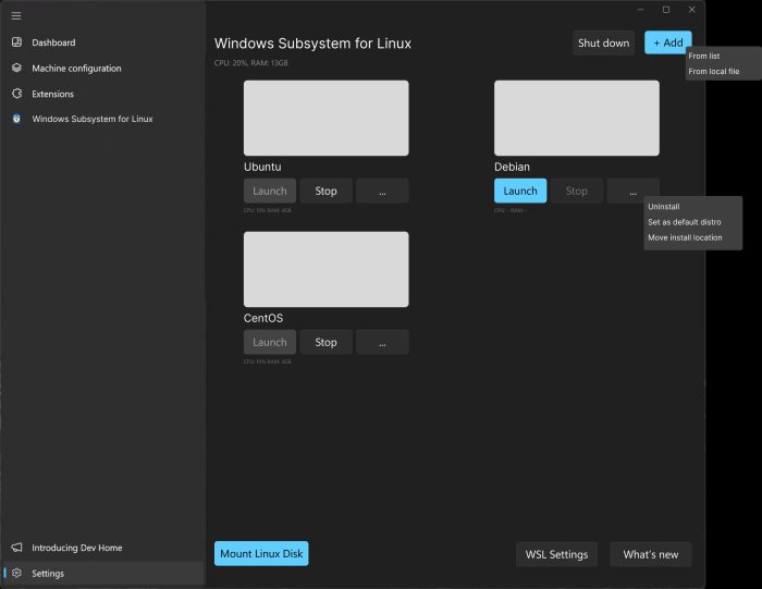 Mockup de interface gráfica para WSL (imagem: Craig Loewen/Microsoft)