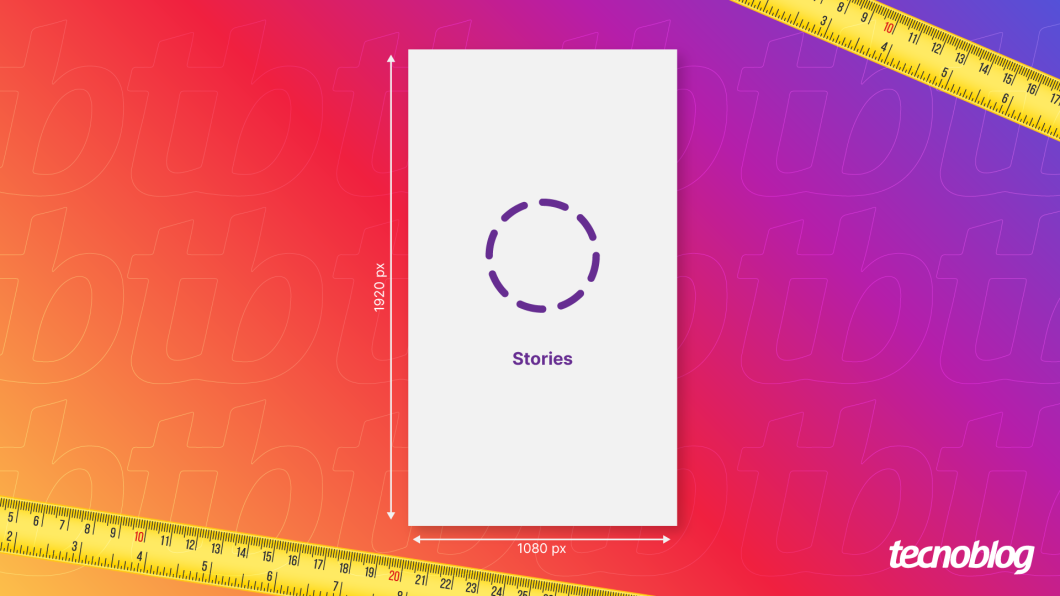 Ilustração mostra o tamanho padrão para os Stories do Instagram