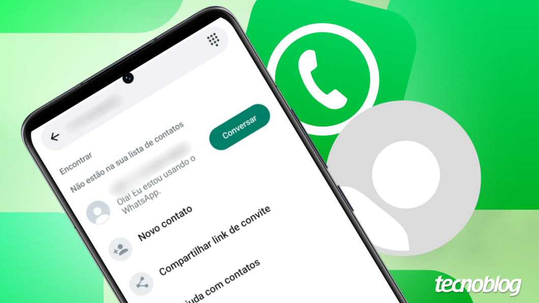 Tela do WhatsApp para conversar com número fora da lista de contatos