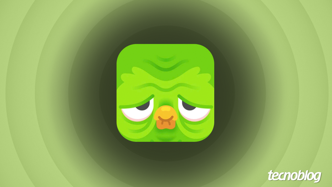 Coruja mascote do Duolingo aparece cabisbaixa e triste