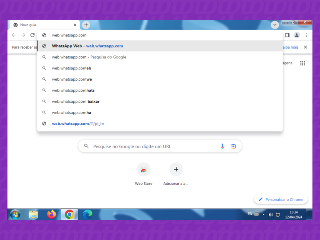 Captura de tela do navegador Google Chrome no Windows 7