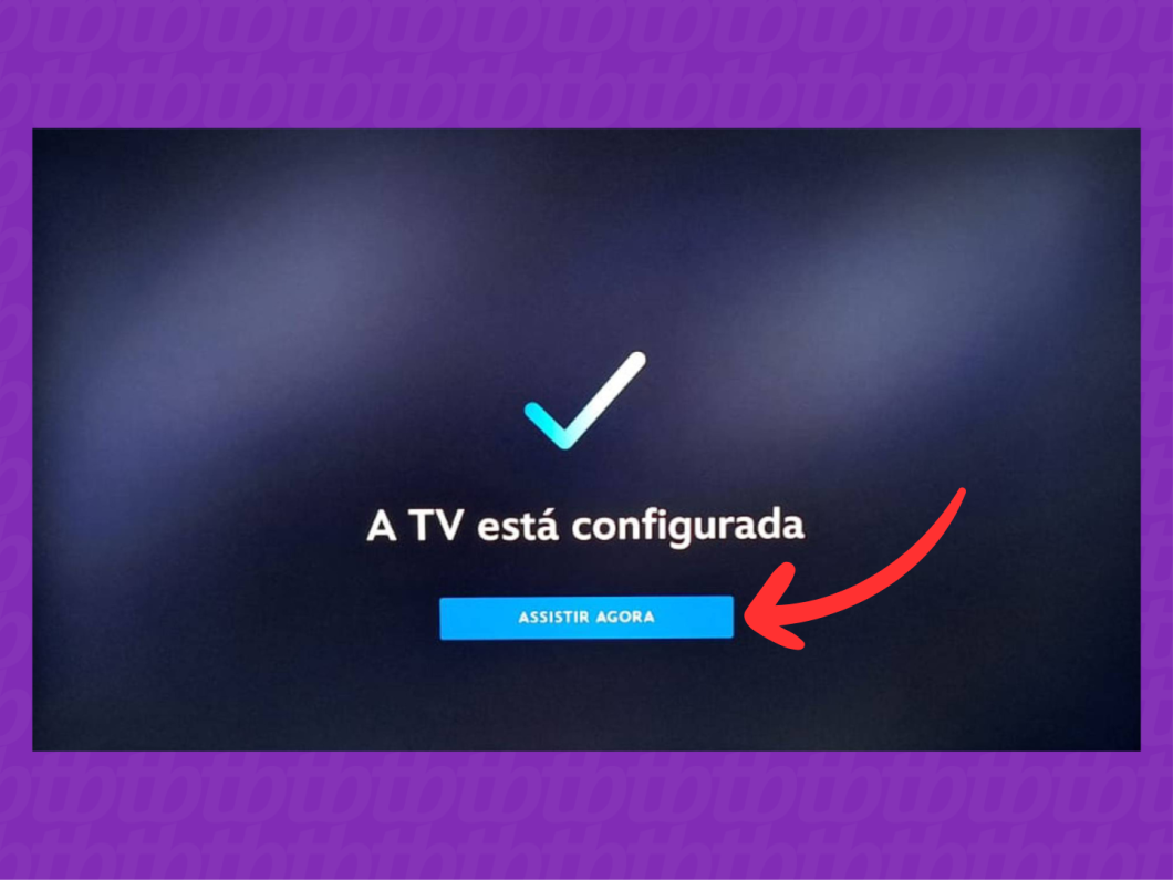 Captura de tela da página "A TV está configurada" do Disney+ na Smart TV